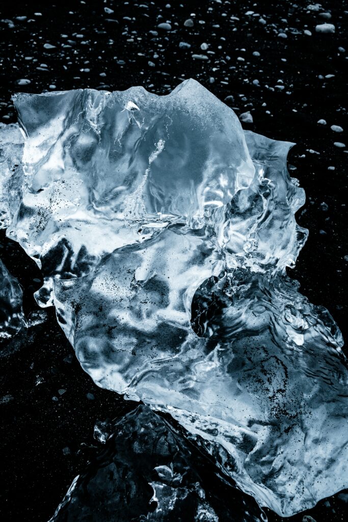 Intricate Frozen Ice Macro Wallpaper on Dark Background