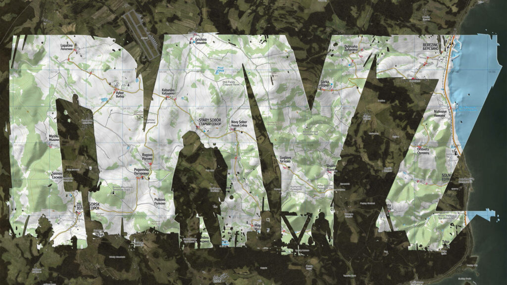 Dazzling Typographic Rendering: Desktop-Ready dayz Map in Abstract Vibrant Green Hue Wallpaper