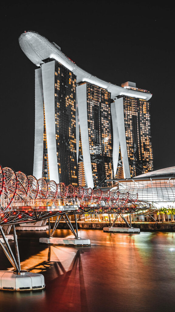 Stunning Marina Bay Sands Night View - Iconic Architecture Wallpaper