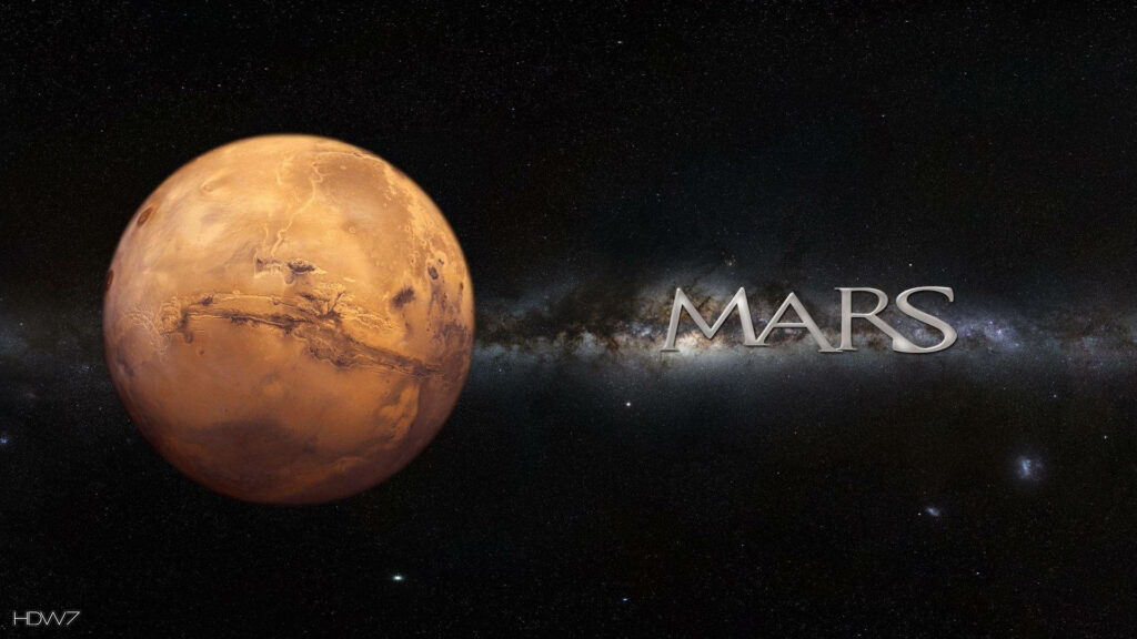 Stunning Mars Wallpaper: Iconic Red Planet in Starry Cosmos