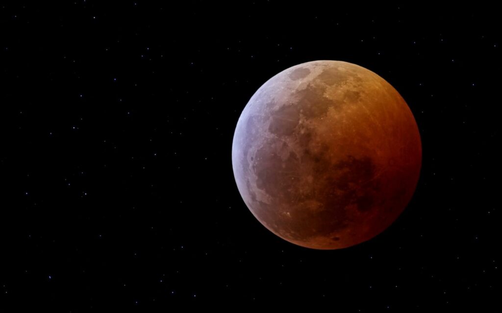 Cosmic Mars Wallpaper: Stunning Crimson Planet in Starry Space