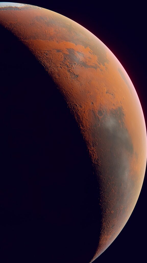 Stunning Mars Wallpaper: Reddish-Brown Surface & Deep Space Beauty