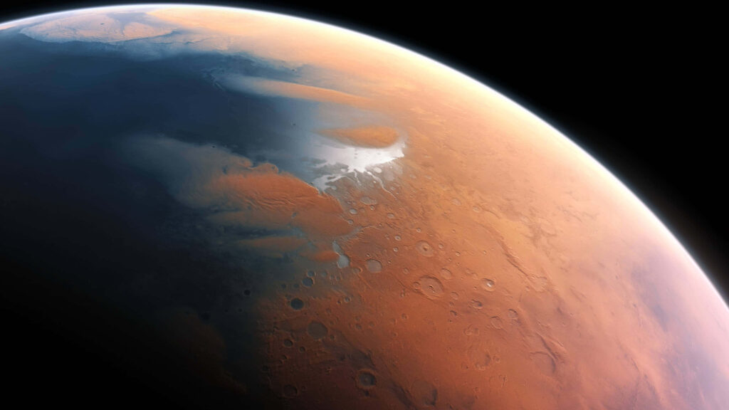Stunning Mars View: Rugged Terrain & Vibrant Color Wallpaper