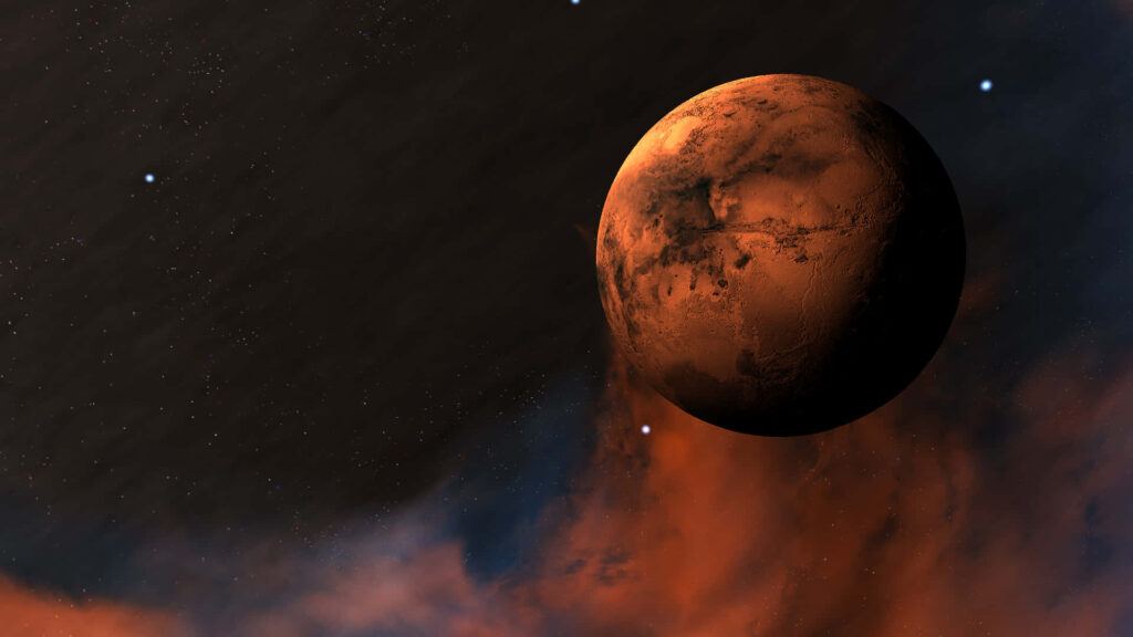 Stunning Mars Wallpaper: Vibrant Orange & Blue Cosmic Background