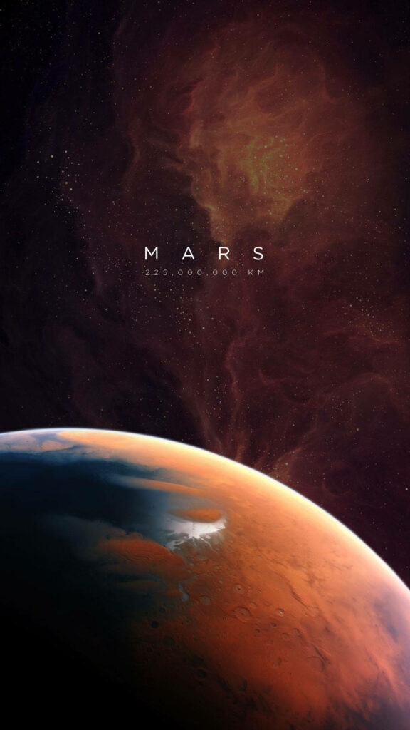 Vibrant Mars Wallpaper: Dazzling Red-Orange Texture in Cosmic Space