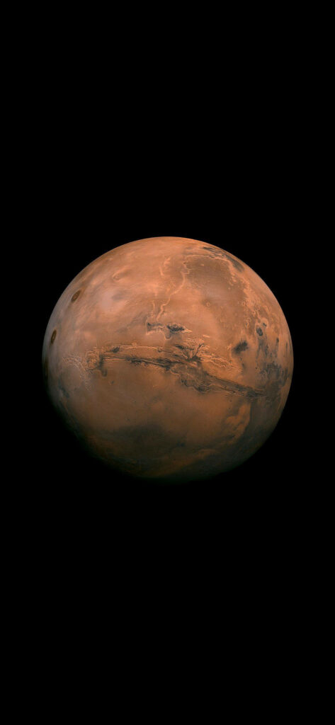 High-Res Mars iPhone Wallpaper: Intricate Details on Black Background
