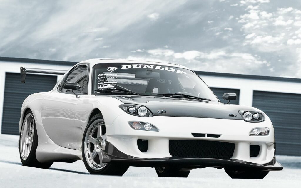 Sleek White Mazda RX-7 Wallpaper: Speed & Style in 1920x1200