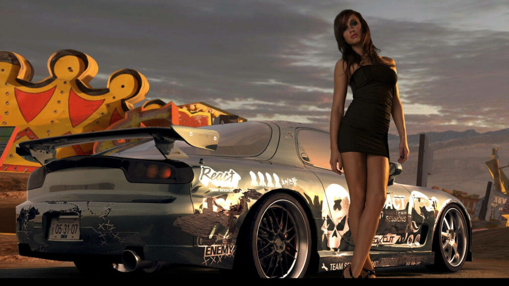 Stunning Mazda RX-7 Wallpaper from NFS: Pro Street at Night