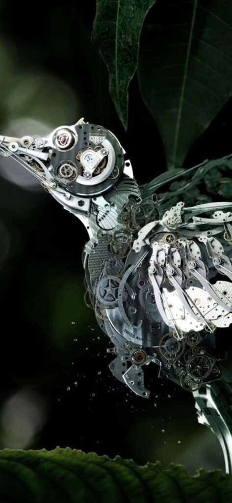 Stunning Mechanical Hummingbird iPhone Wallpaper - Digital Art Design