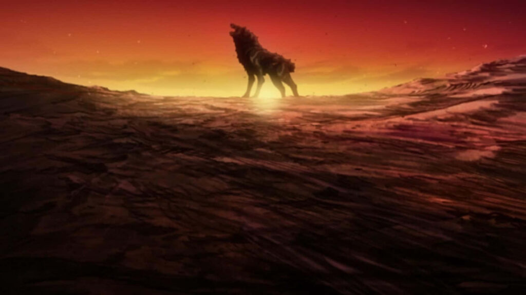 Lone Wolf Howling at Sunset - Stunning Megalo Box Wallpaper Background