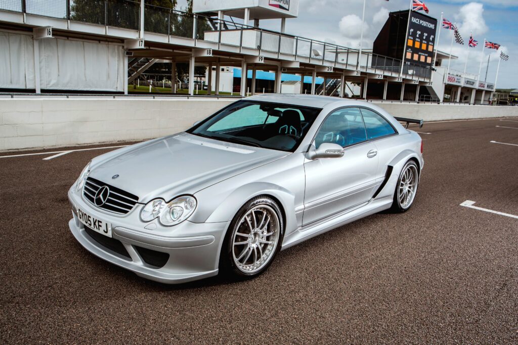 Stunning Silver Mercedes-Benz AMG CLK-Class on Race Track Wallpaper