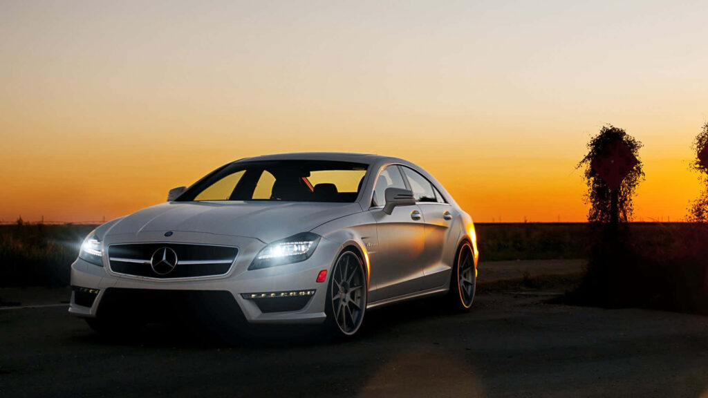 Stunning Mercedes-Benz CLS-Class Sunset Wallpaper Background