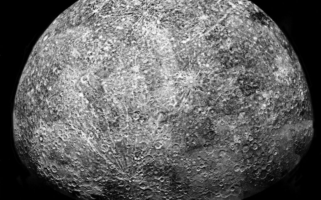 Mercury Surface Wallpaper: Craters & Rugged Terrain View from Earth