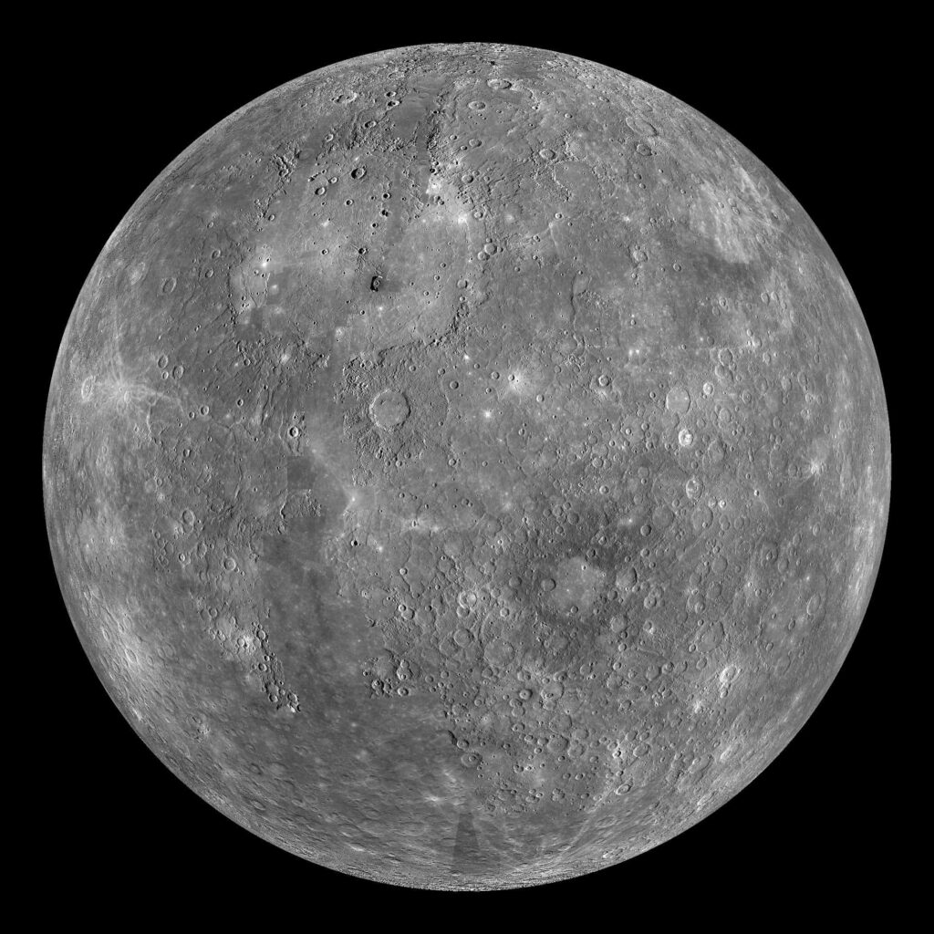 Stunning Mercury Planet Wallpaper: Cratered Surface & Rugged Terrain