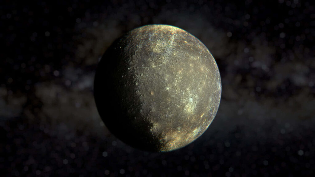 Stunning Mercury Wallpaper: Cratered Planet in Solar System Background