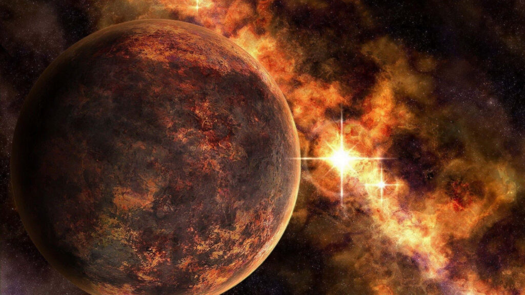 Stunning Mercury Wallpaper: Fiery Cosmic Background Illustration