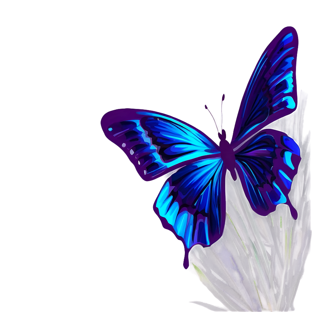 Elegant Metallic Blue Butterfly Wallpaper with Vibrant Wings
