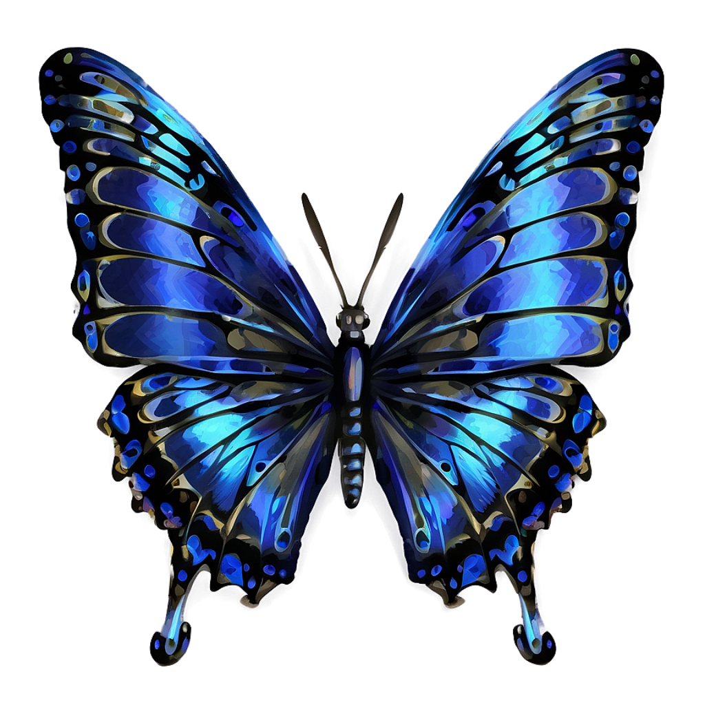 Stunning Metallic Blue Butterfly Wallpaper with Luminous Accents