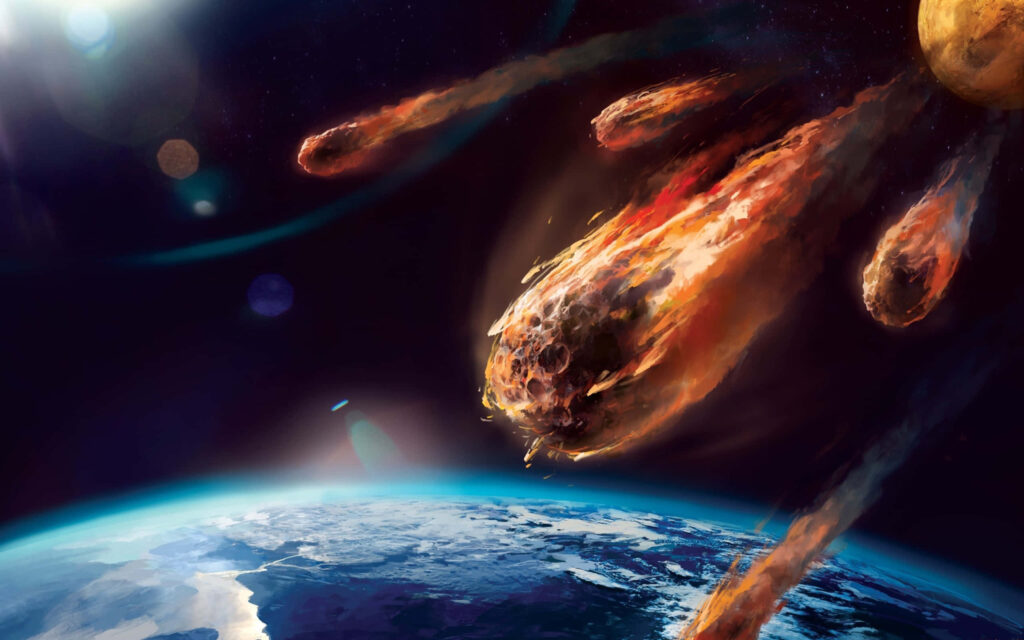 Stunning Meteor Shower Wallpaper: Cosmic Adventure Background
