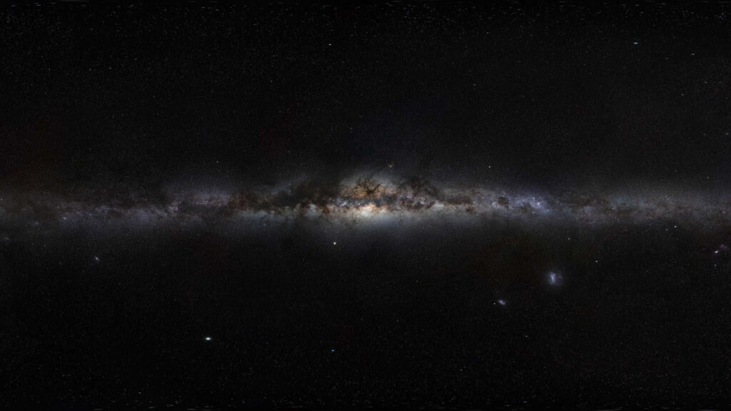 Stunning Milky Way Panoramic View: Cosmic Clouds Wallpaper