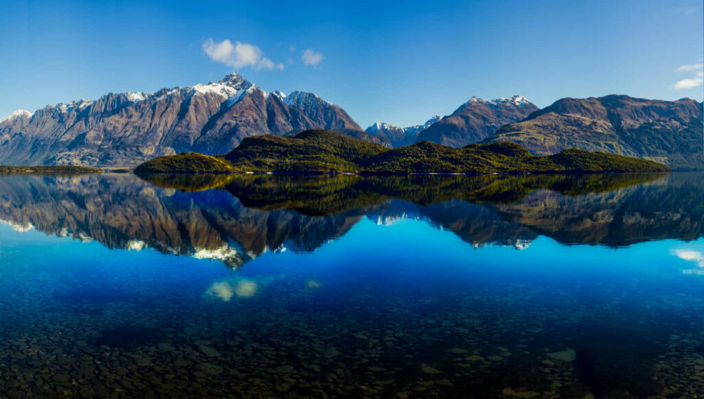 Stunning Mirror Lake Wallpaper: Snowy Peaks & Clear Reflections