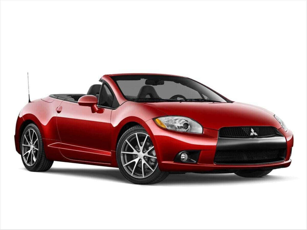 Sleek Red Mitsubishi Eclipse Wallpaper - Stylish Sports Car Background