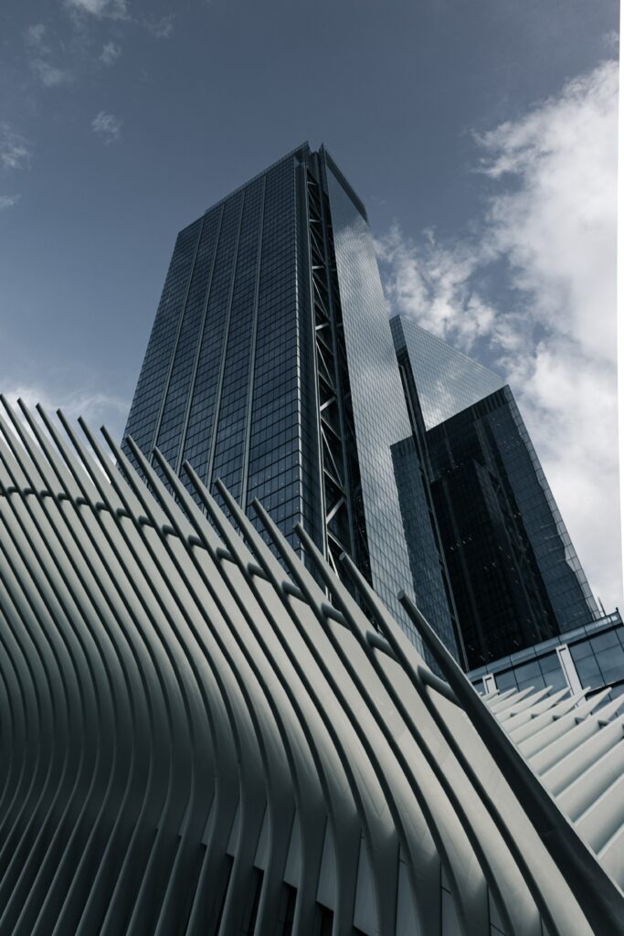 Dynamic Skyscraper Wallpaper: Modern Architecture from Below