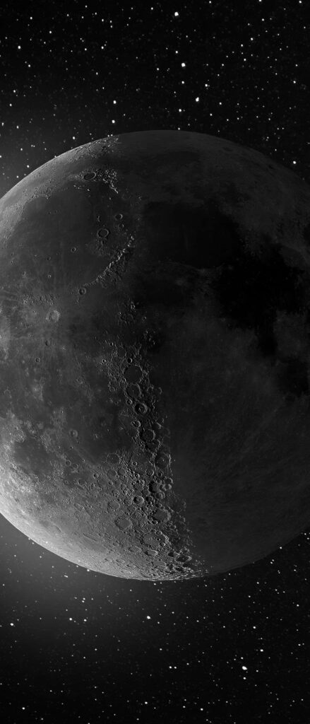 Moon Surface Wallpaper: Striking Craters & Starry Night Background