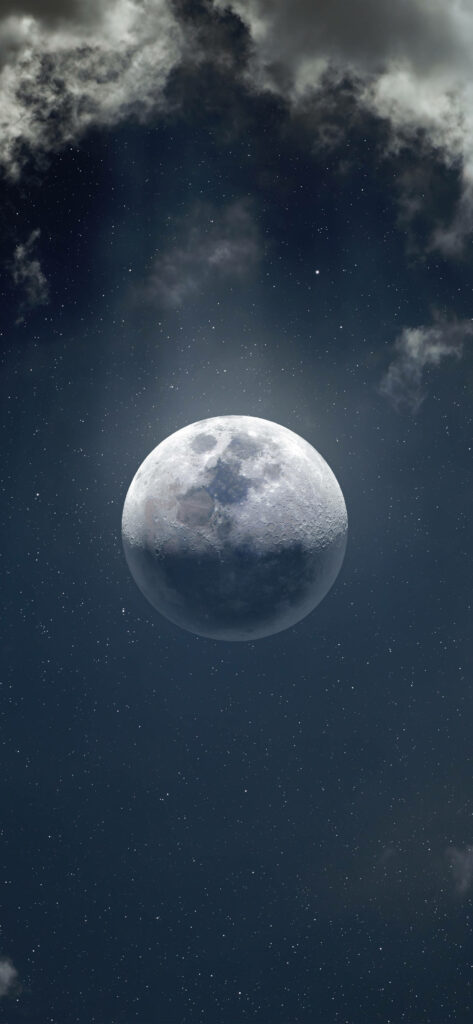 Stunning Moonlit Night Sky Wallpaper for Xiaomi Redmi Note 9