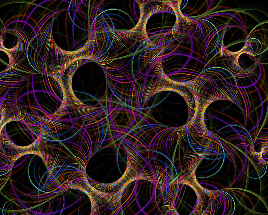 Stunning Multicolored Fractal Wallpaper on Dark Background