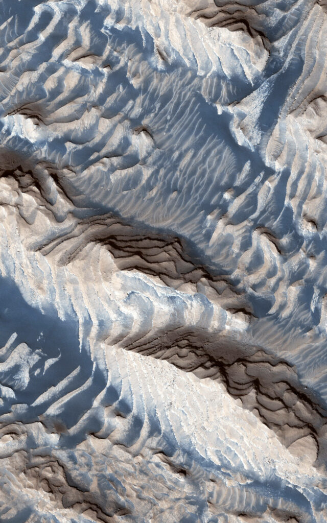 Stunning NASA Mars Wallpaper: Textured Mountains for iPhone Background