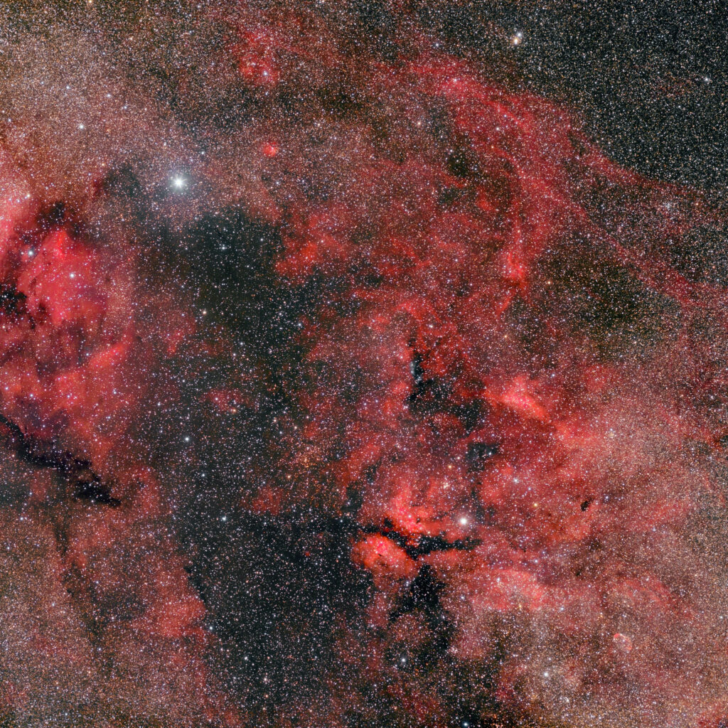 Breathtaking Nebula Wallpaper: Vibrant Red Hues & Starry Galaxy