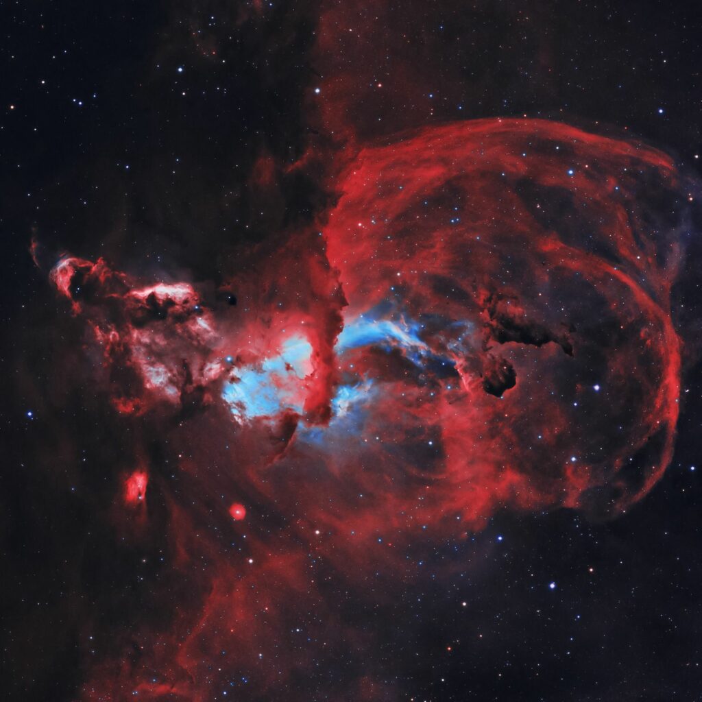 Vivid Nebula Wallpaper: Stunning Galaxy Background in Red & Blue
