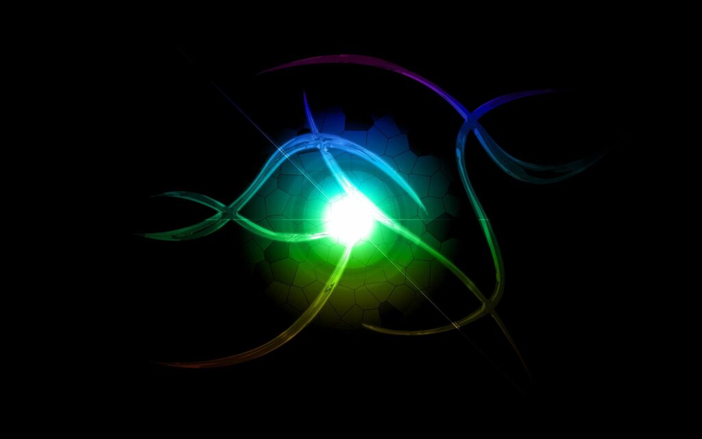 Vibrant Neon Circular Wallpaper: Modern Abstract Design for Desktop
