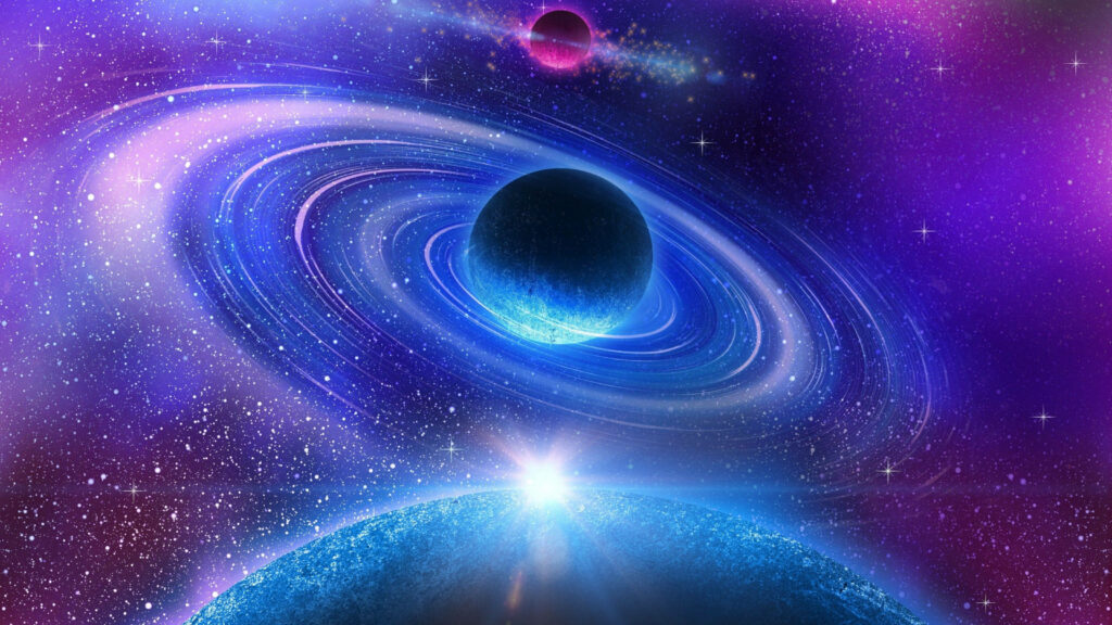 Vibrant Neptune Wallpaper: Majestic Planet & Cosmic Ring Background