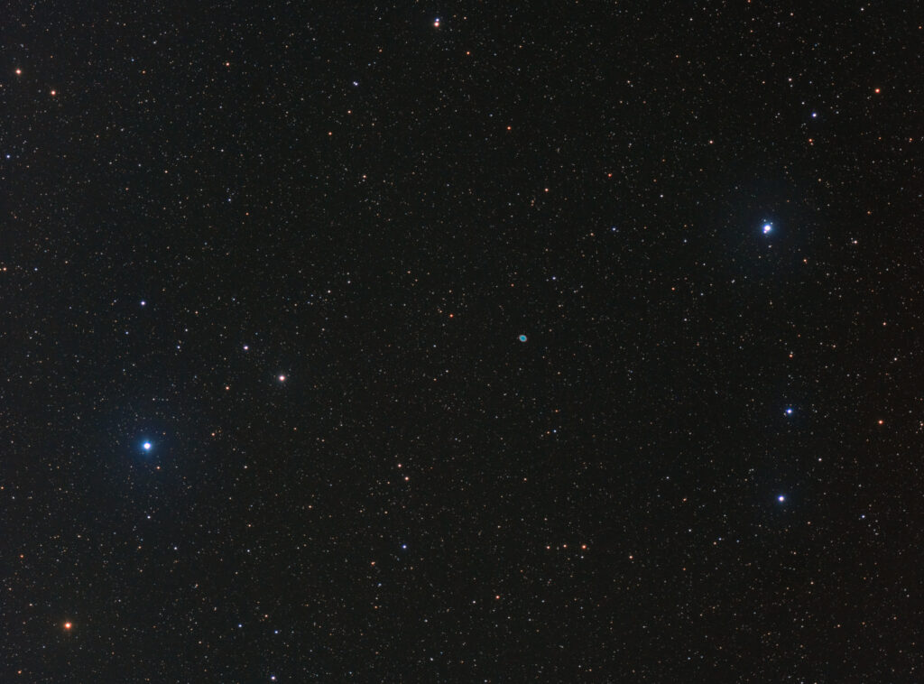 Serene Night Sky Wallpaper with Ring Nebula and Starry Background