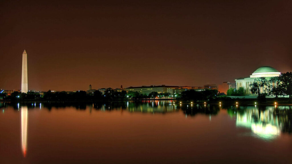 Serene Washington, DC Night View: Monument & Memorial Wallpaper