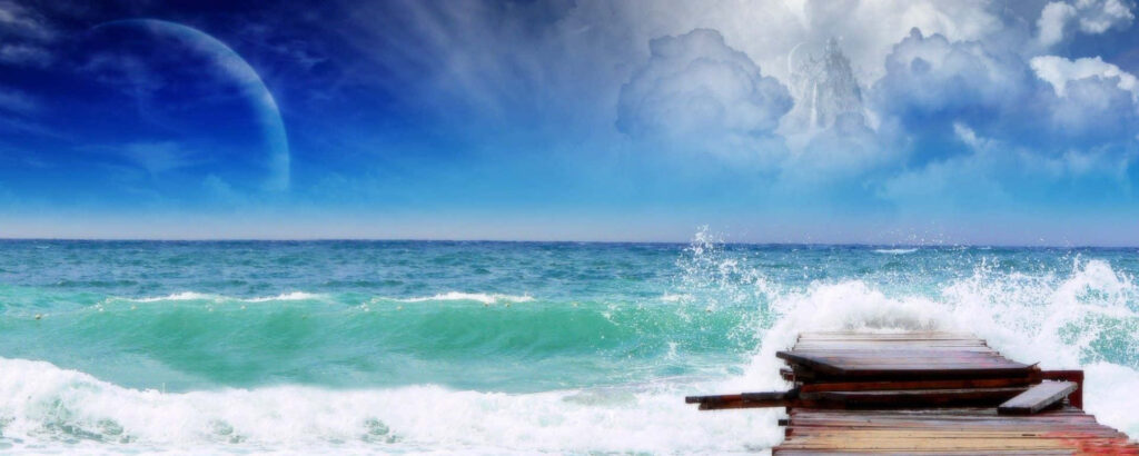 Stunning Ocean Dual Monitor Wallpaper: Serenity & Creativity Awaits