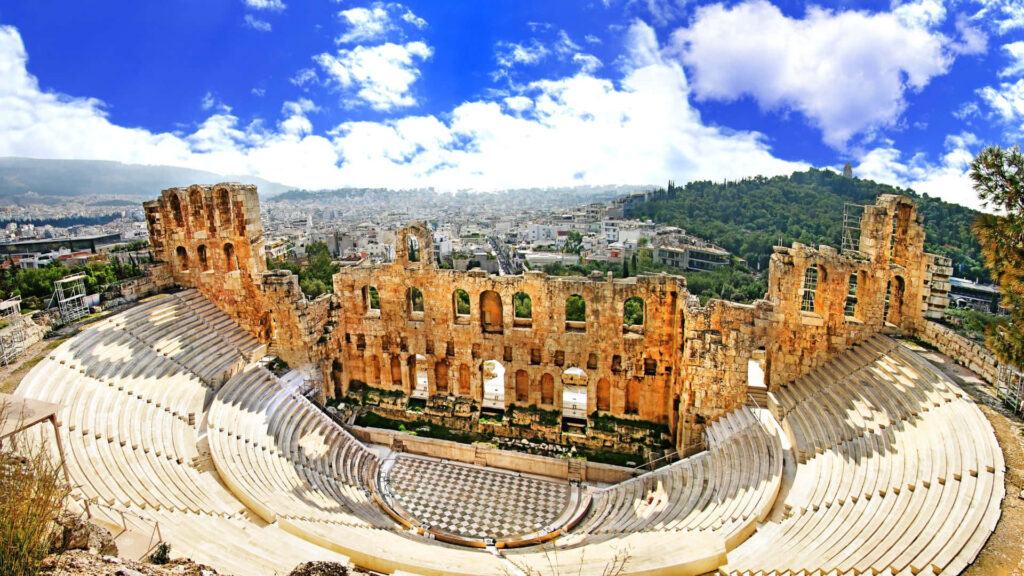 Stunning Odeon of Herodes Atticus Amphitheater Wallpaper in Athens