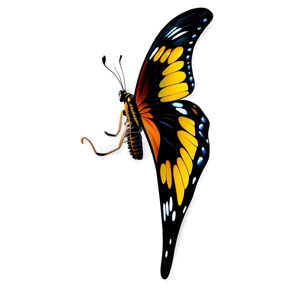 Vibrant Orange Butterfly Graphic Wallpaper with Elegant Details