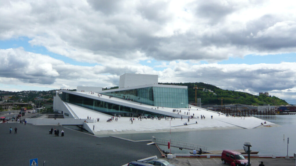 Stunning Oslo Opera House Wallpaper: Modern Architecture & Vibrant Waterfront