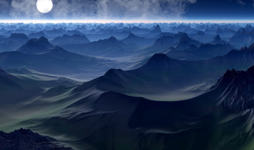 Otherworldly Twilight Landscape Wallpaper - Hauntingly Beautiful Background