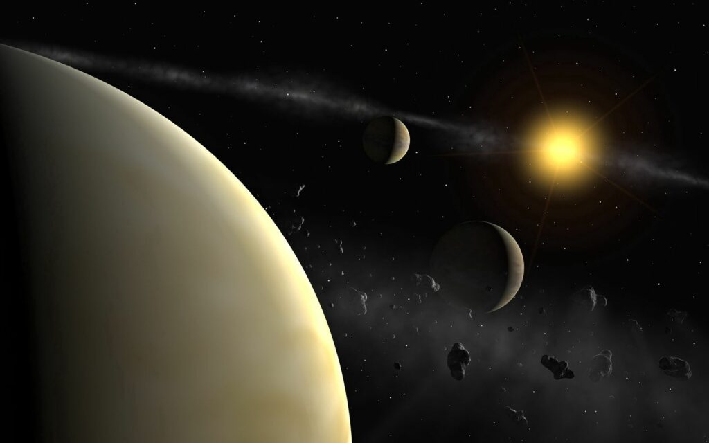 Stunning Outer Space Wallpaper: Planets, Asteroids & Radiant Sun