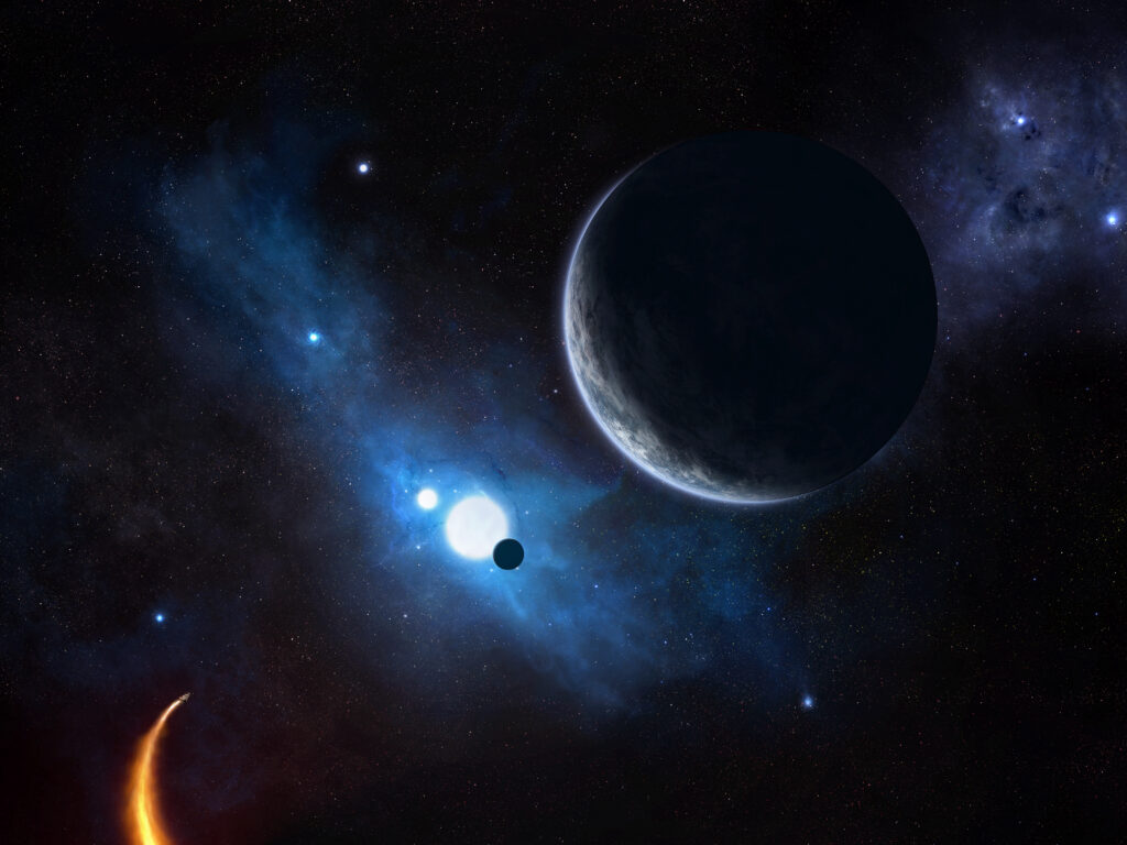Stunning Outer Space Wallpaper: Vibrant Galaxy & Glowing Planets