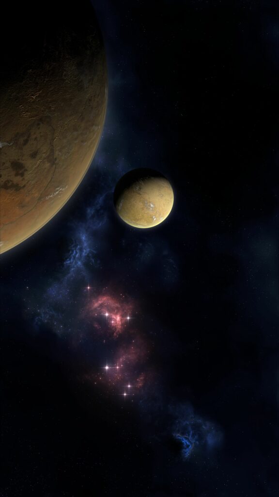 Breathtaking Outer Space Wallpaper: Planet, Satellite & Cosmic Clouds