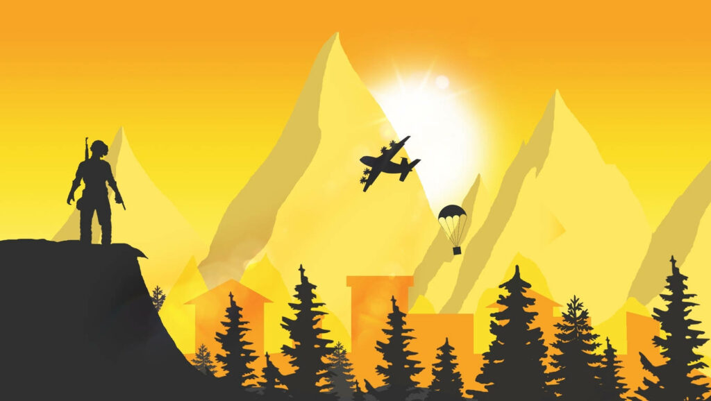 Vibrant PUBG Mobile Lite Wallpaper: Silhouette Scene & Battle Royale Vibe