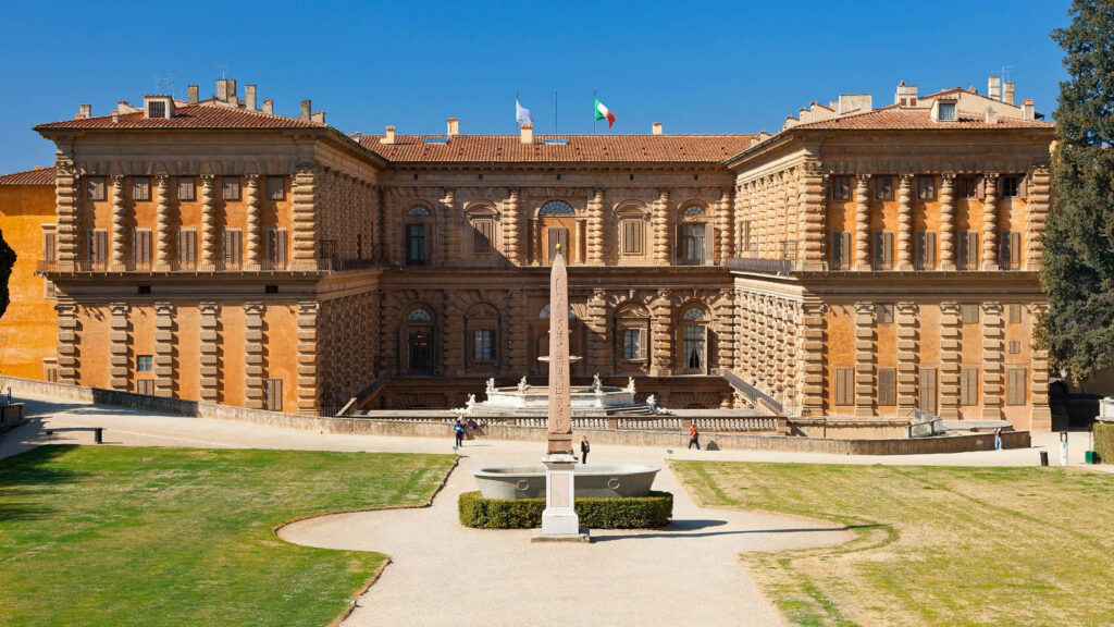 Stunning Palazzo Pitti Wallpaper: Historic Architecture & Blue Sky