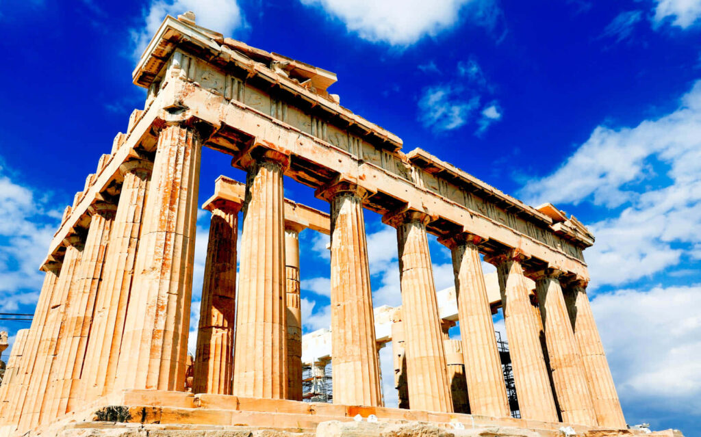 Stunning Parthenon Wallpaper: Greek Heritage Under a Blue Sky