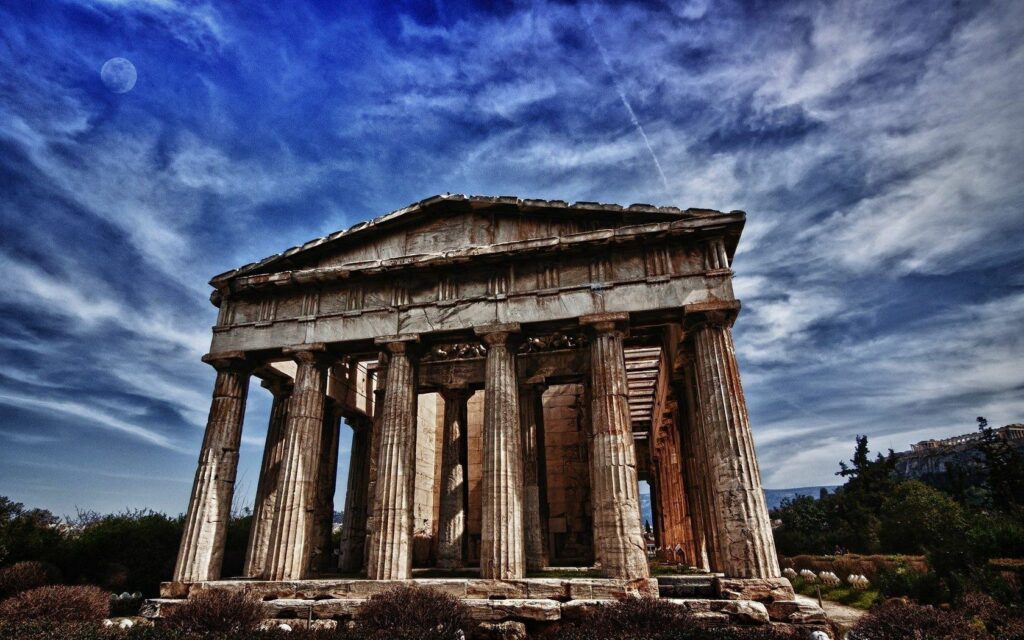 Stunning Parthenon Wallpaper: Iconic Athens Landmark & Dramatic Sky
