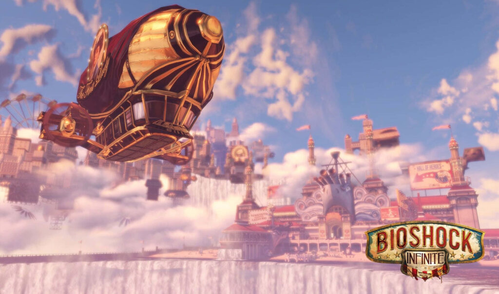 Stunning Pink Airship Wallpaper from BioShock Infinite's Columbia